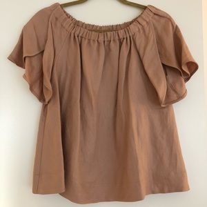 Off the shoulder Cuyana linen top